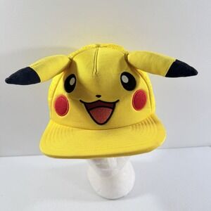 Pokemon Pikachu Ear Trucker Cap Hat Adjustable Embroidered Snapback Yellow 2014